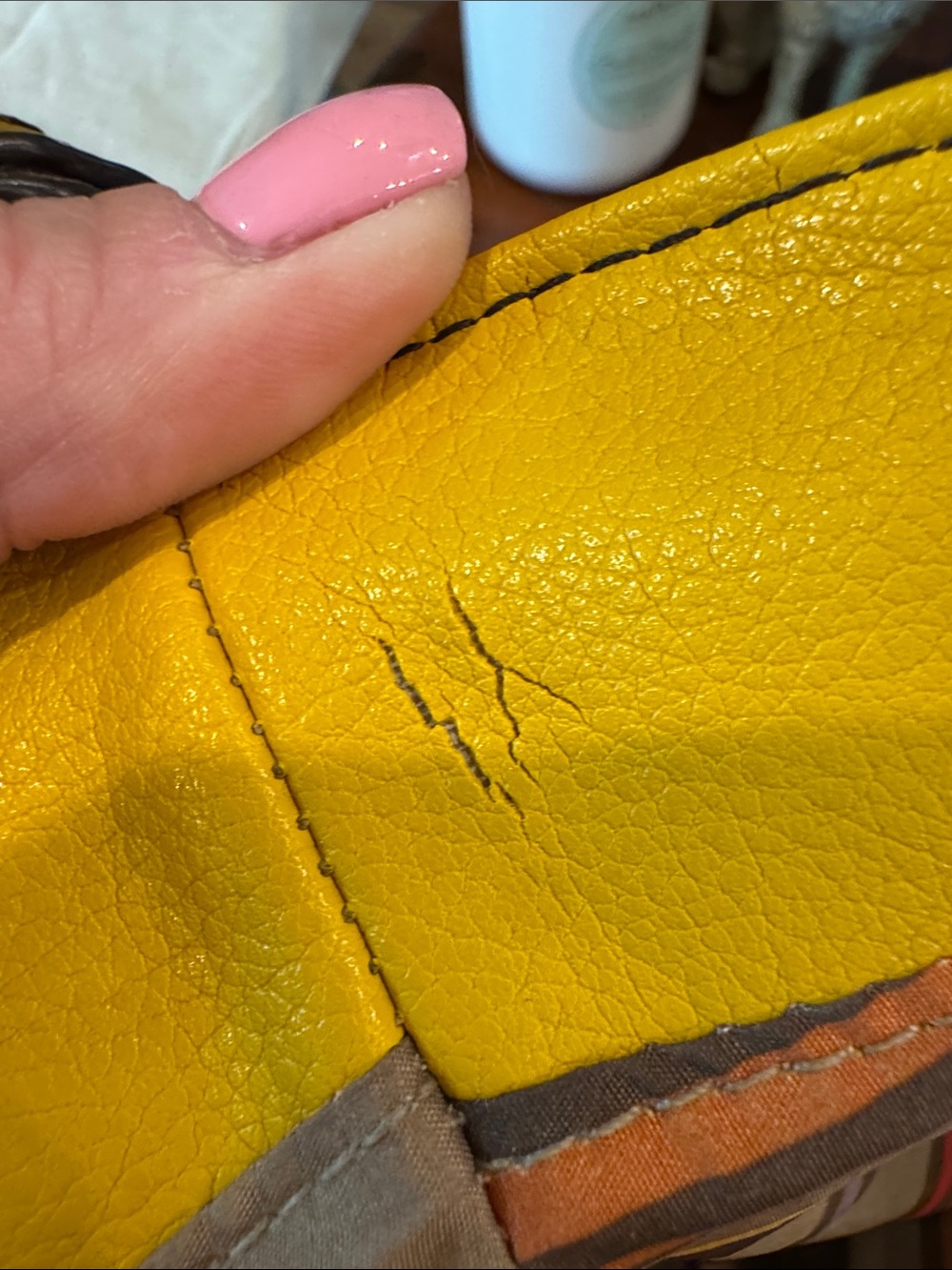 Etienne Aigner Mustard Yellow Pebbled Leather Hobo with Blue Charm - Picture 8 of 13